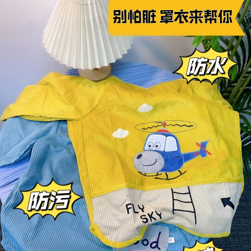 萌森鸭旗舰店:15.9元! 儿童罩衣外穿洋气中小童宝宝防水吃饭围兜儿童围裙防脏倒穿衣-4