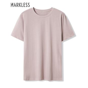 MARKLESS 简约纯色圆领休闲男士短袖T恤