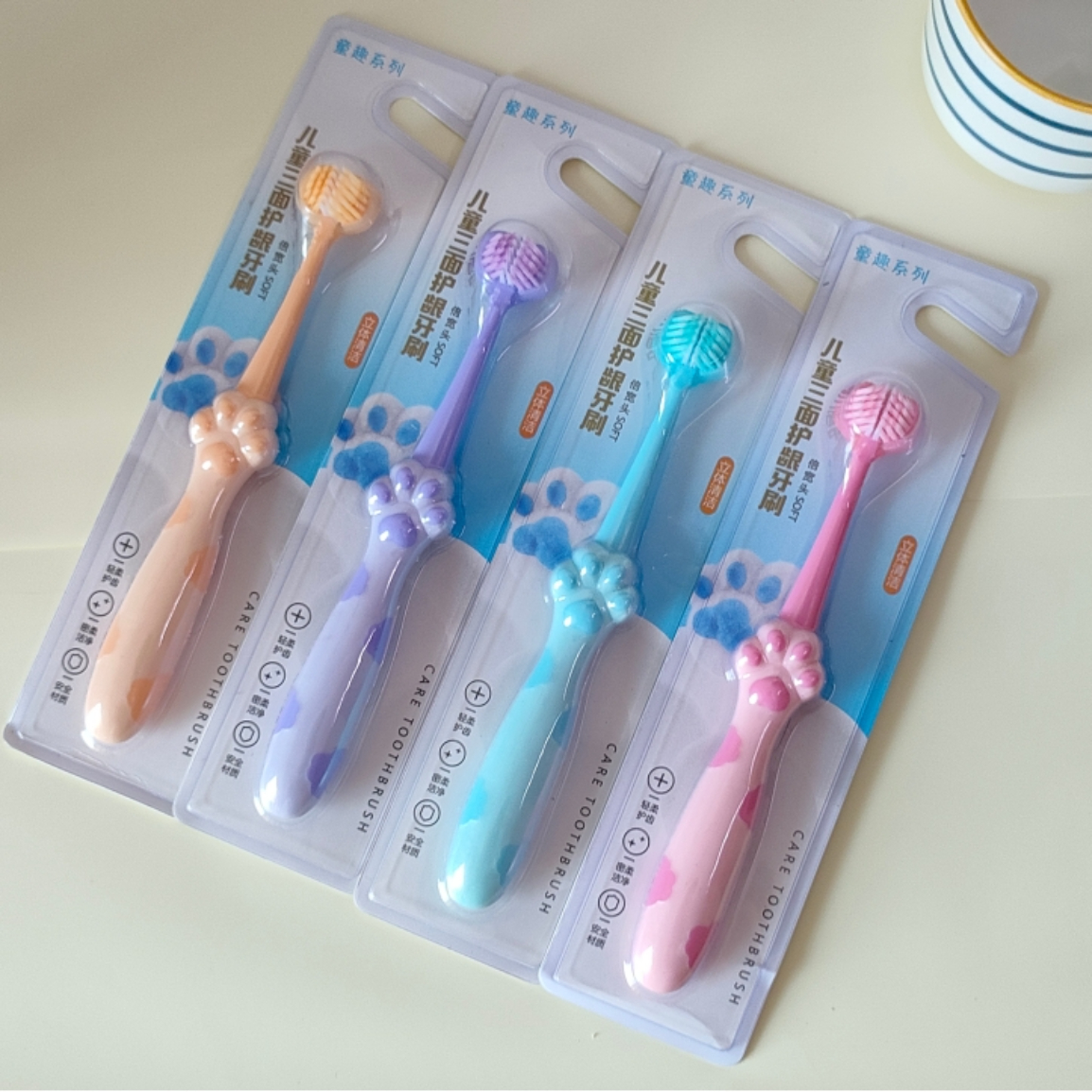潘丽莱旗舰店:-11.1元! 儿童牙刷软毛三面头护龈3-6岁乳牙6到12岁换牙期小孩学生立体正品-5