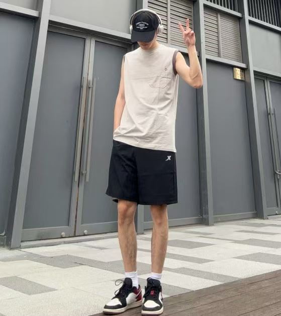 特步速干短裤男士夏季五分裤黑色冰丝透气健身训练裤子跑步男裤""