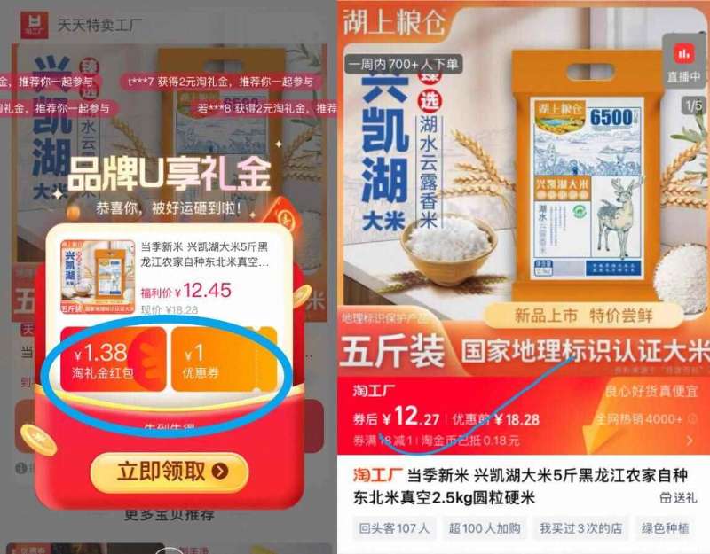 兴凯湖黑龙江长粒香米5斤