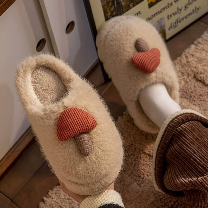 踩屎感棉拖鞋男女情侣款毛毛加绒