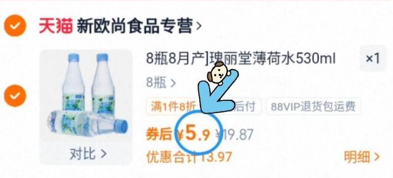 瑰丽堂薄荷水饮料530ml*8瓶