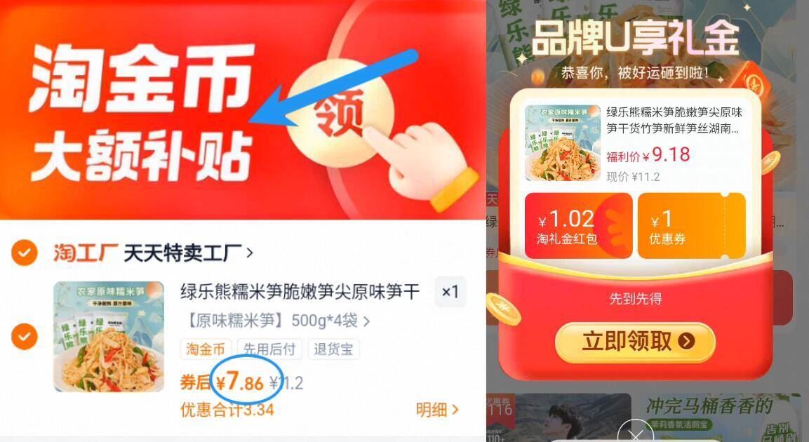 绿乐熊糯米笋脆嫩笋尖原味笋500g*4包