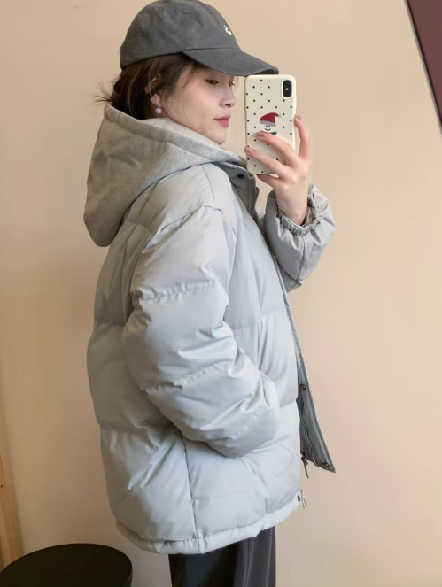 拉夏贝尔官旗！宽松休闲短款羽绒服