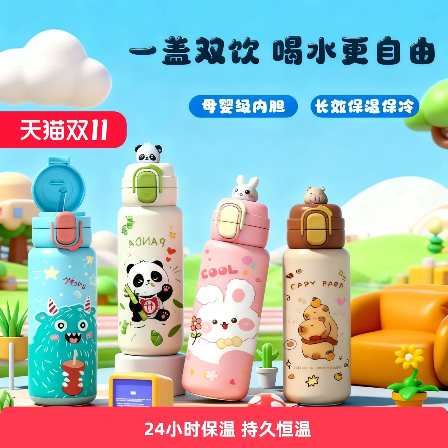 莱尔茵316不锈钢大容量便携防摔保温杯