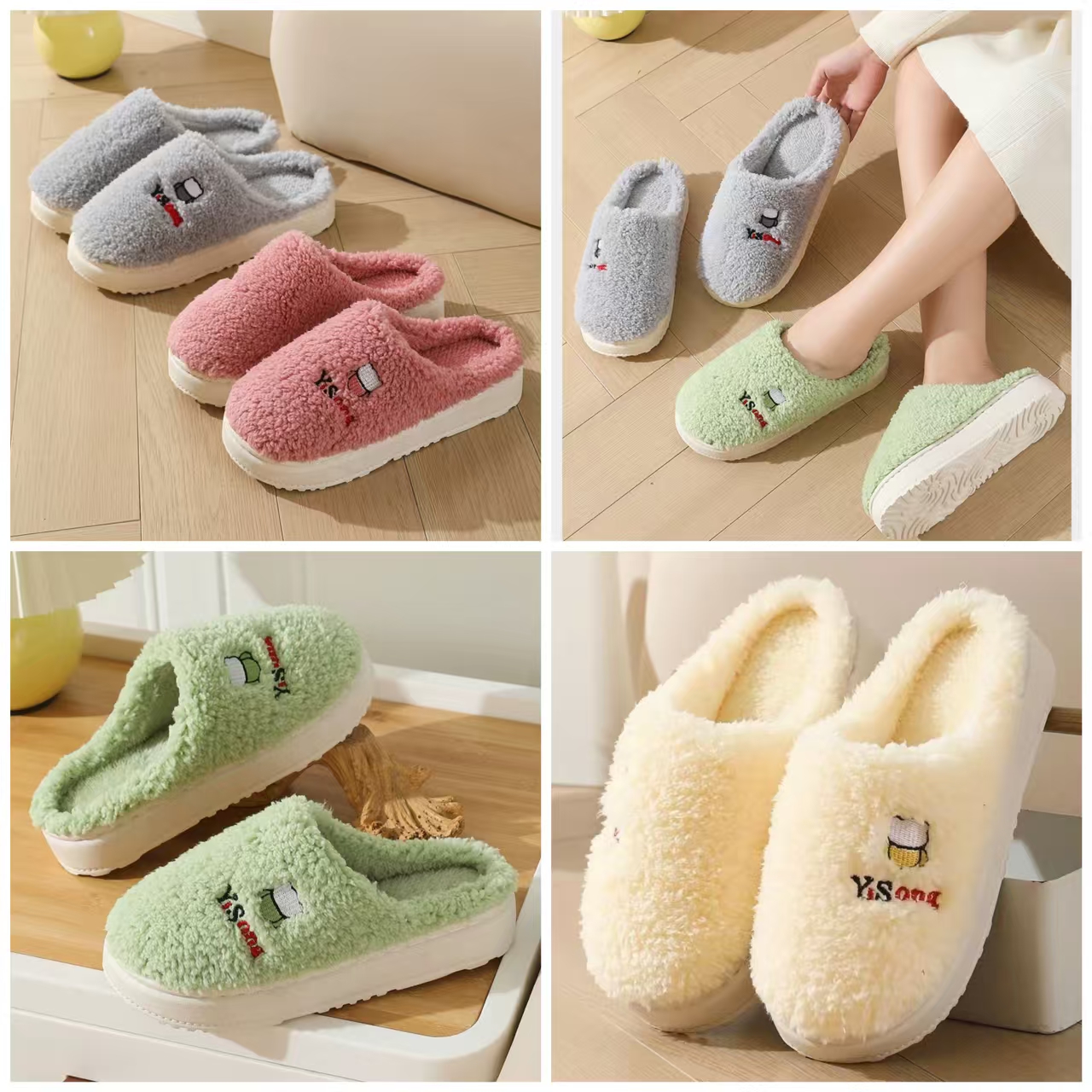 冬季情侣家居加厚棉拖鞋