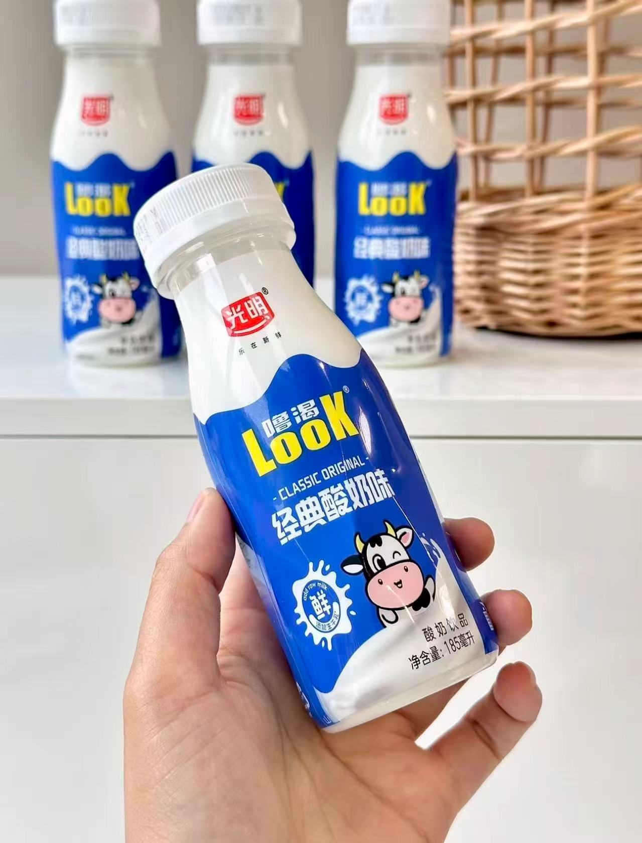 光明噜渴look低温生牛乳发酵酸奶185MLx10瓶