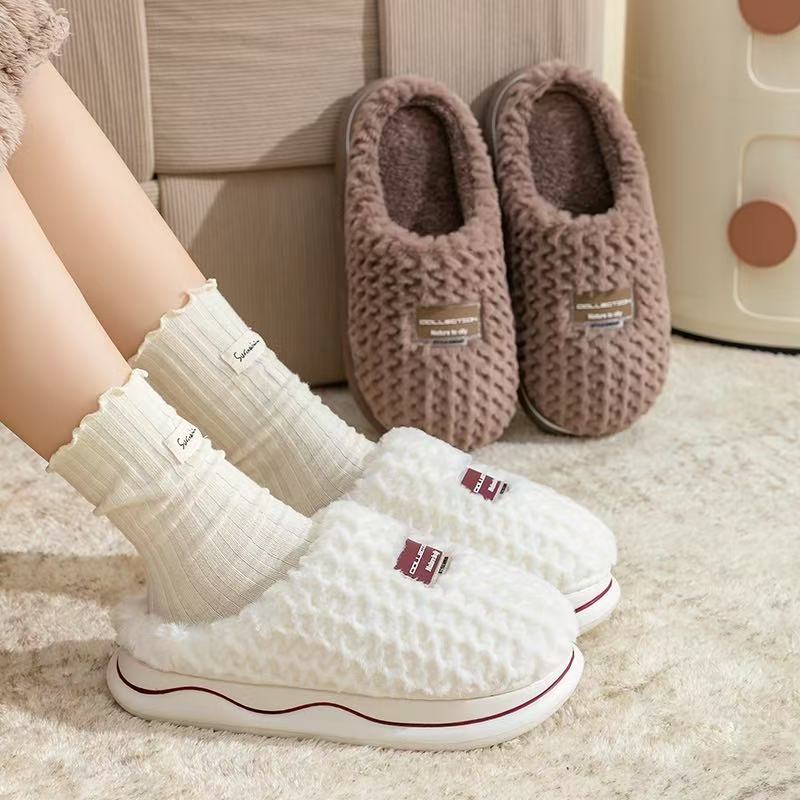 youjump！厚底情侣棉拖