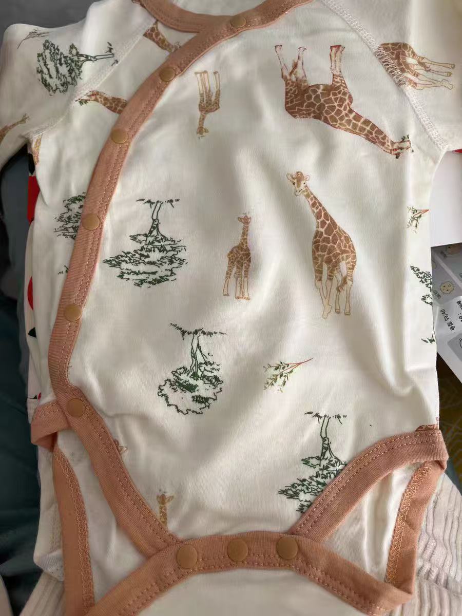 小猪大卫新生婴儿长袖包屁衣