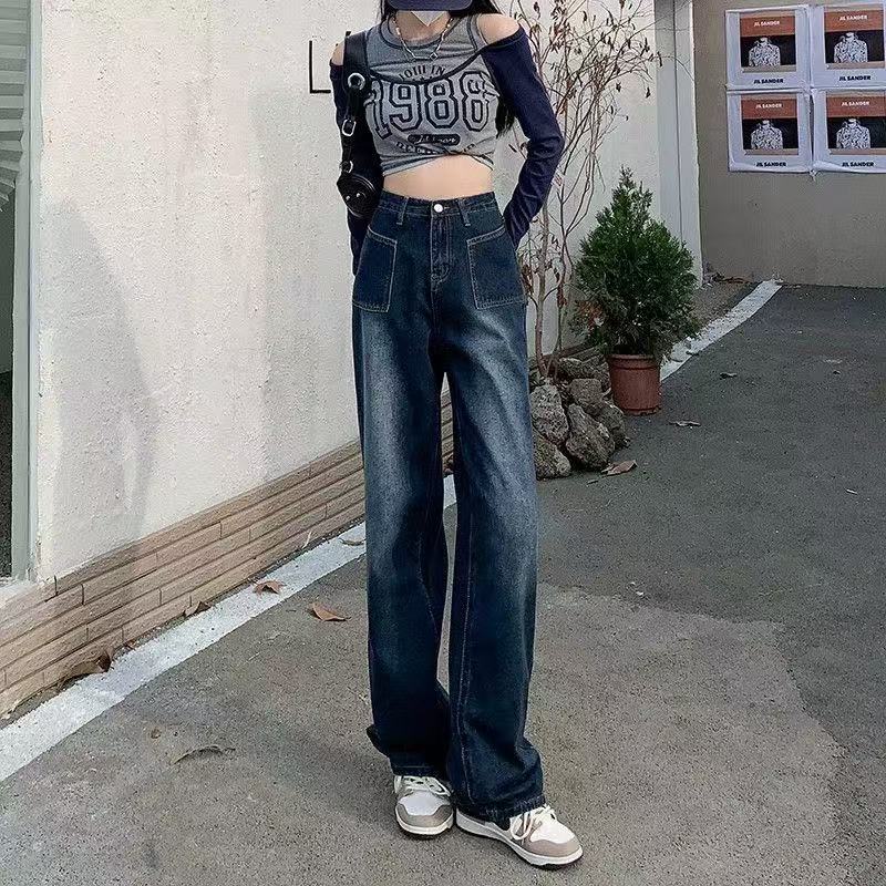 降10元！LaChapelly拉夏贝尔阔腿牛仔裤