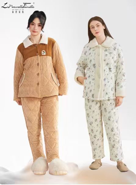 新世家族!女士夹棉家居服套装