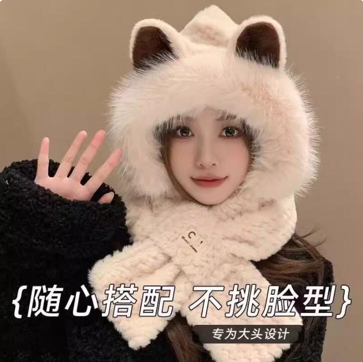 秋冬季可爱冬天狐狸耳朵围巾