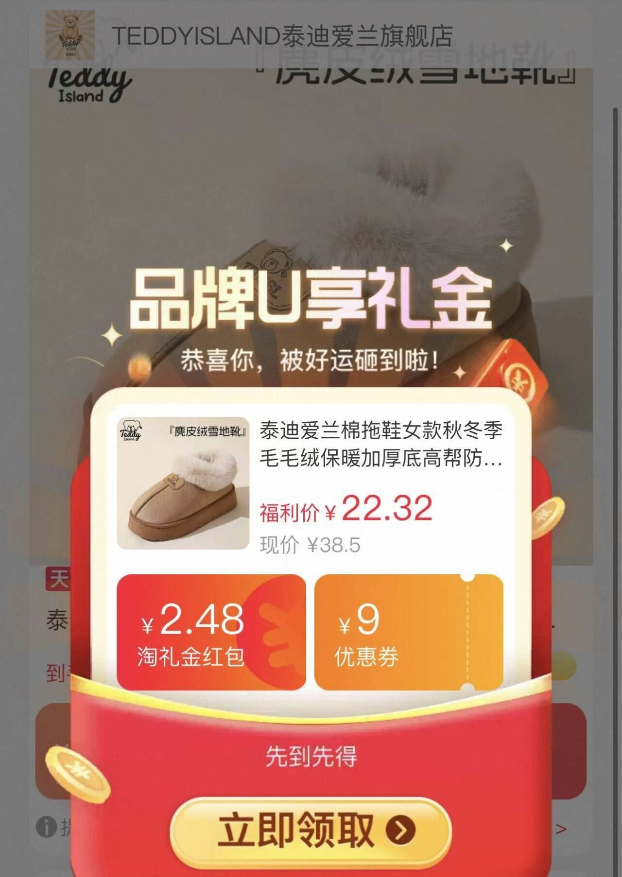 泰迪爱兰！麂皮绒包跟棉拖雪地靴