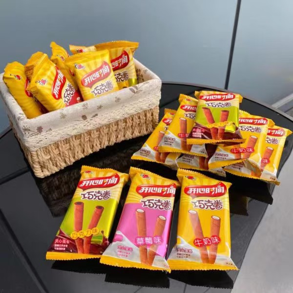 喜之郎巧克夹心蛋卷酥饼干16袋