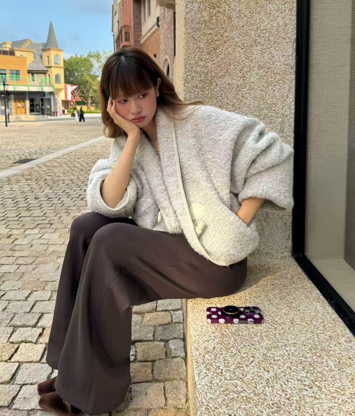 SIINSIIN直筒裤加绒休闲裤冬季