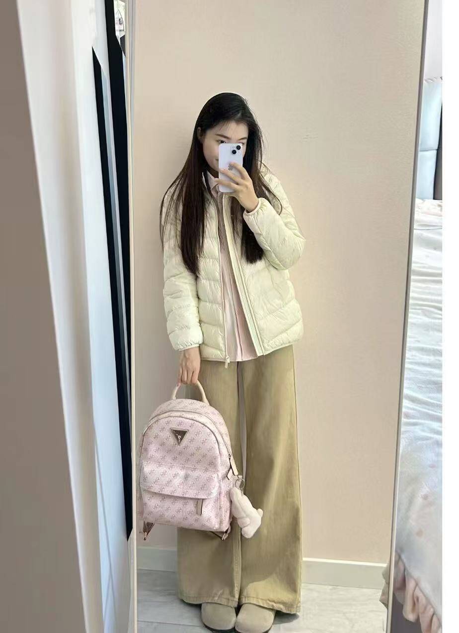 拉夏贝尔官旗！女士轻薄无领羽绒服