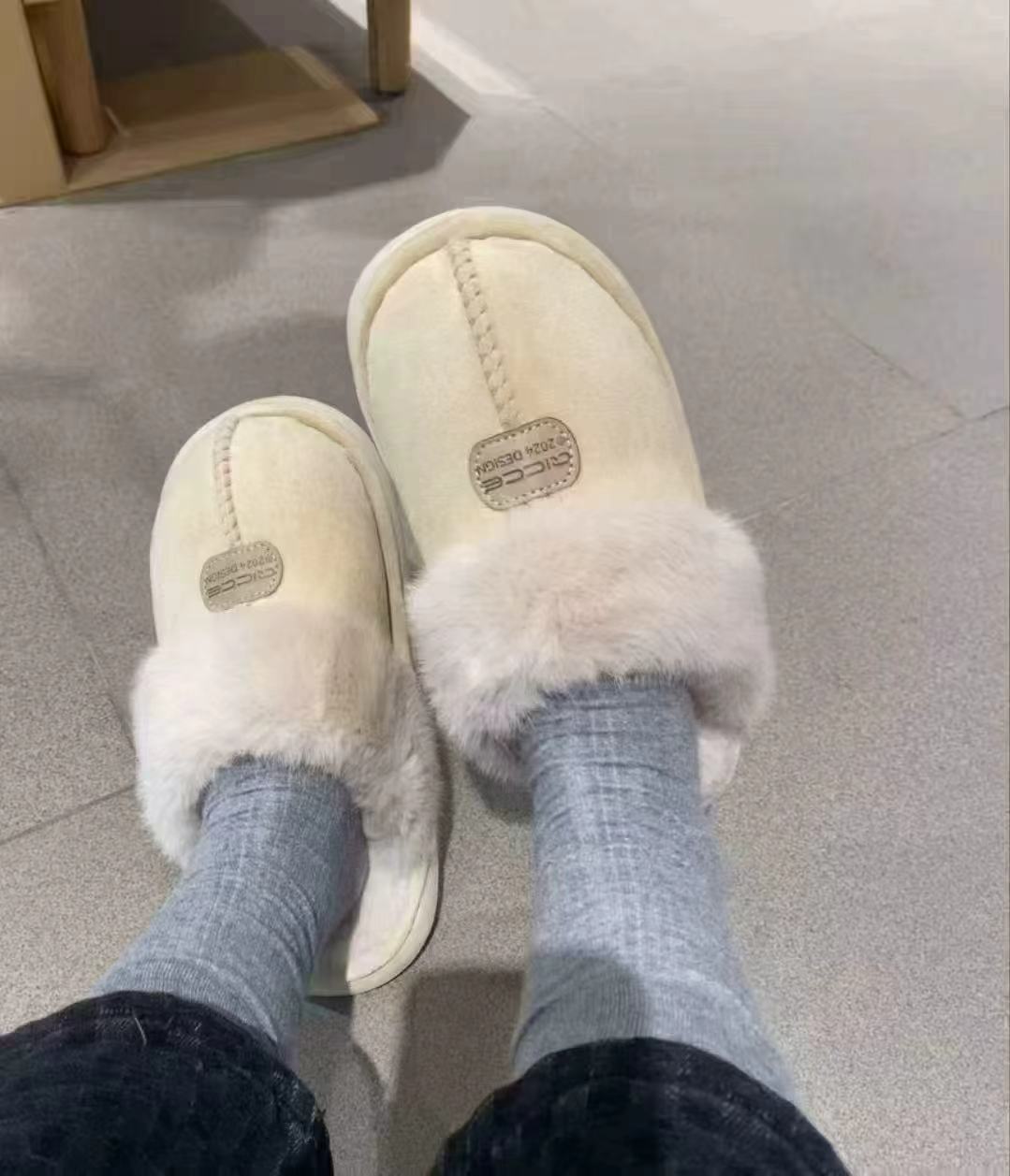 轻臣保暖防滑情侣棉拖