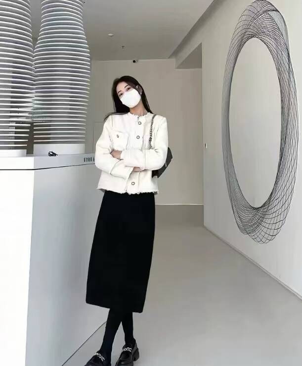 SIINSIIN直筒裙加绒高腰收腹半身裙