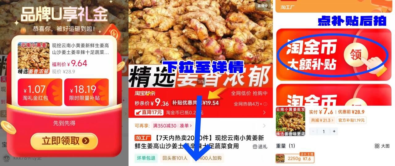 新鲜生姜现挖云南小黄姜4.5斤