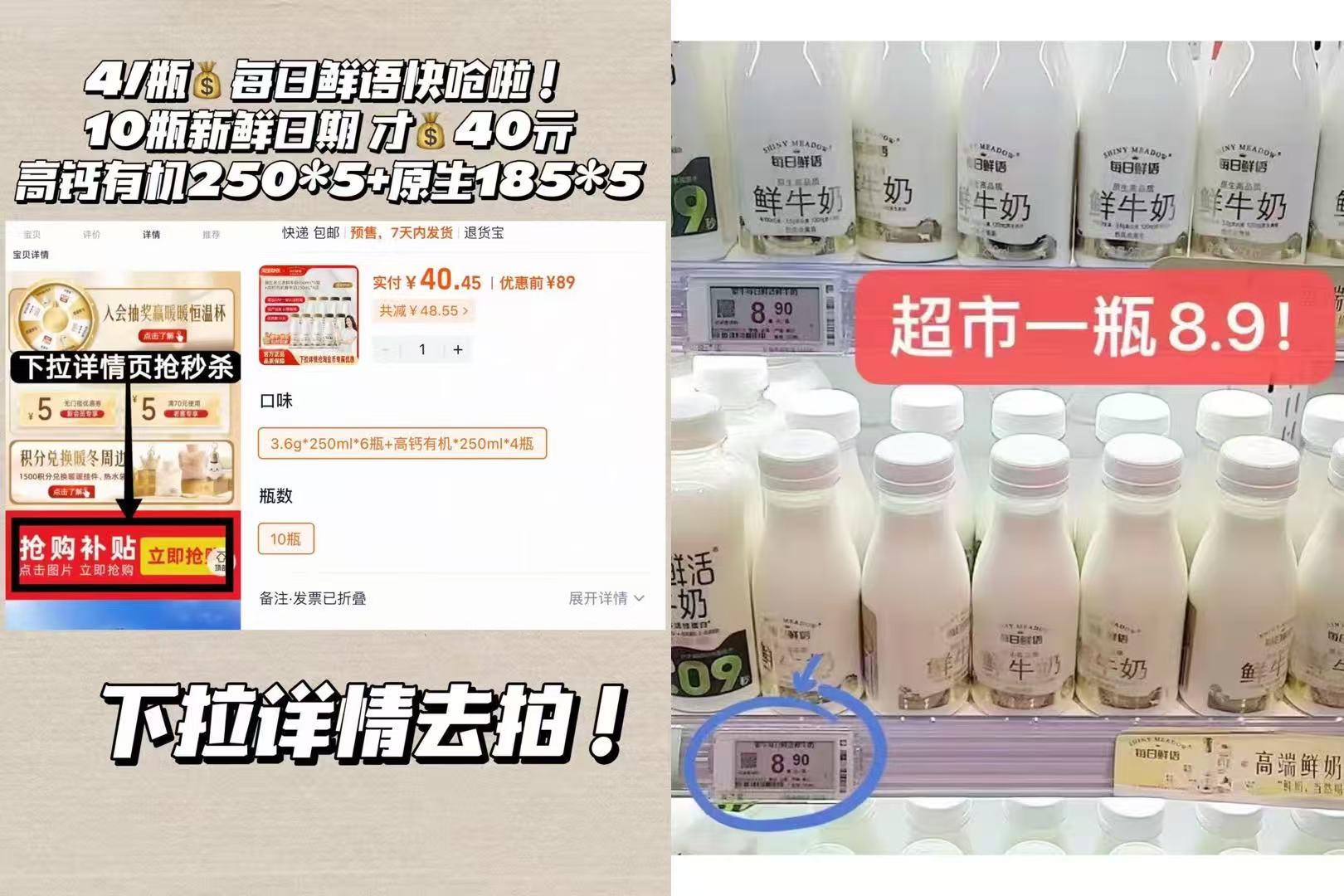 每日鲜语高钙有机鲜奶10瓶