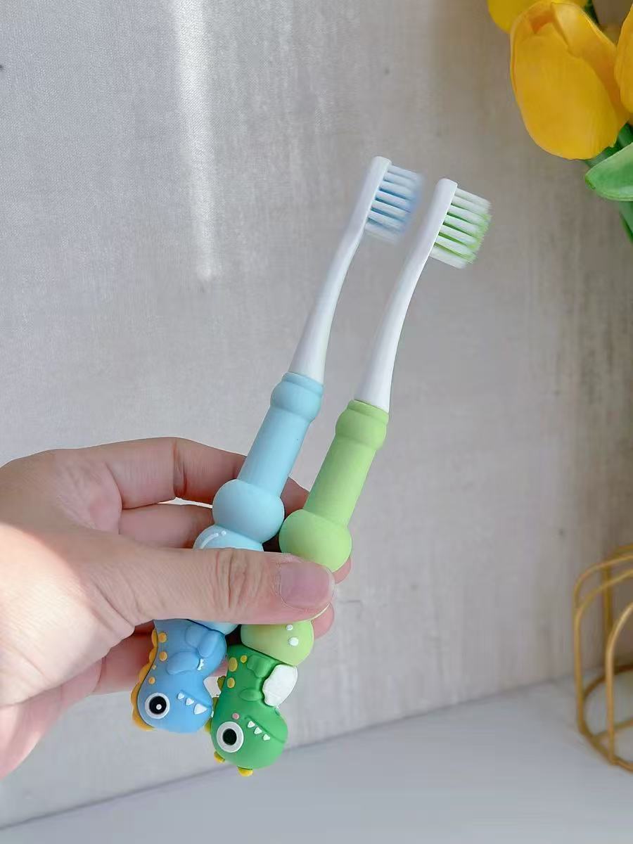 papababa儿童恐龙牙刷2支装