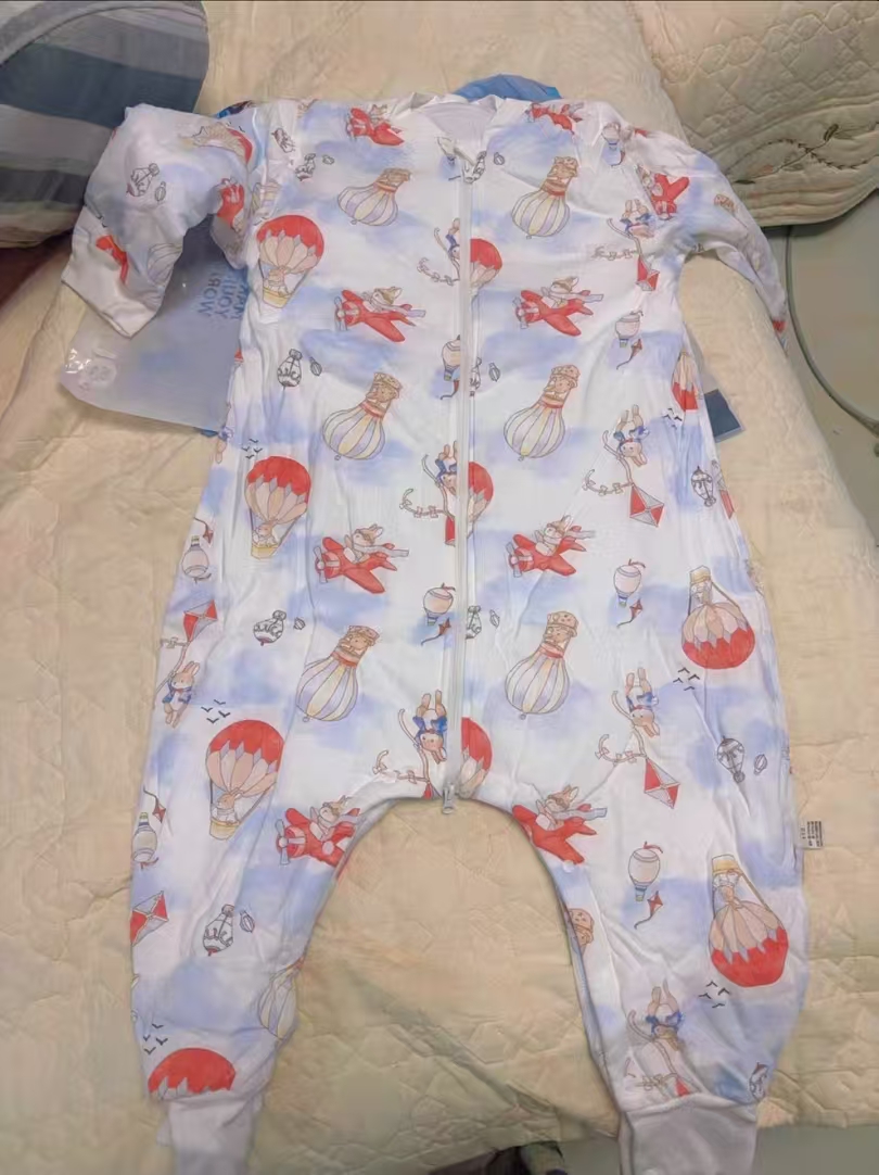 小猪大卫连体秋冬加棉分腿睡袋