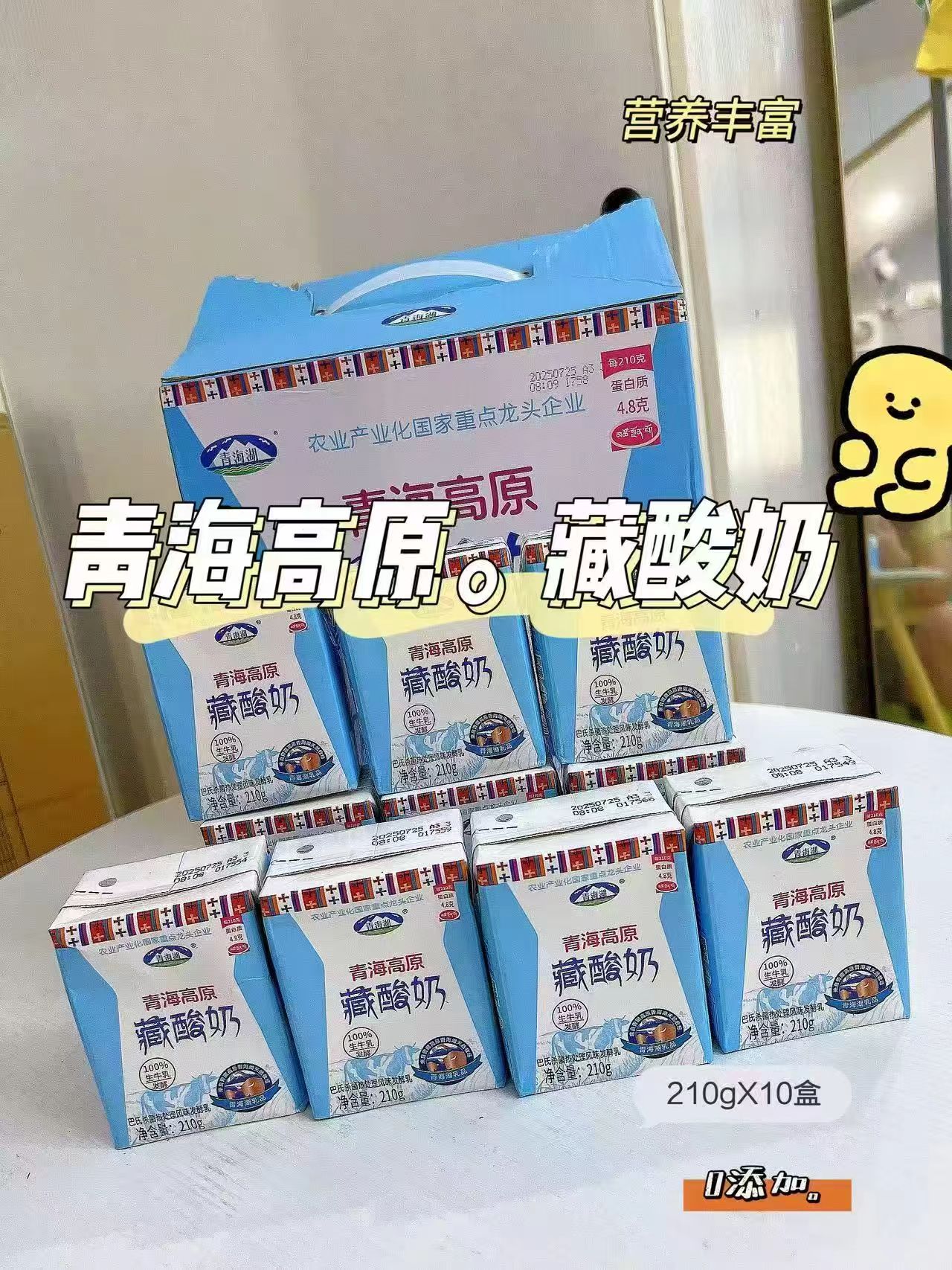 青海湖！3500米高原牧场藏酸奶210ml×10盒