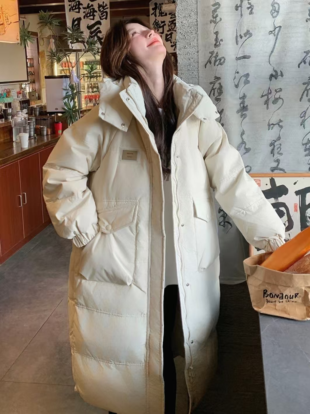 鸭鸭官旗！冬季羽绒服中长款外套