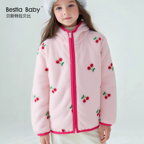 儿童法兰绒外套加绒加厚摇粒绒