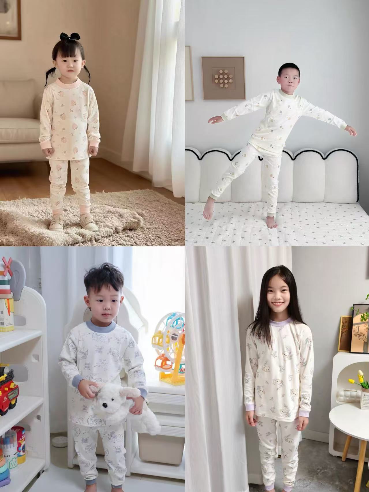 红豆儿童全棉秋衣秋裤套装男女童纯棉内衣