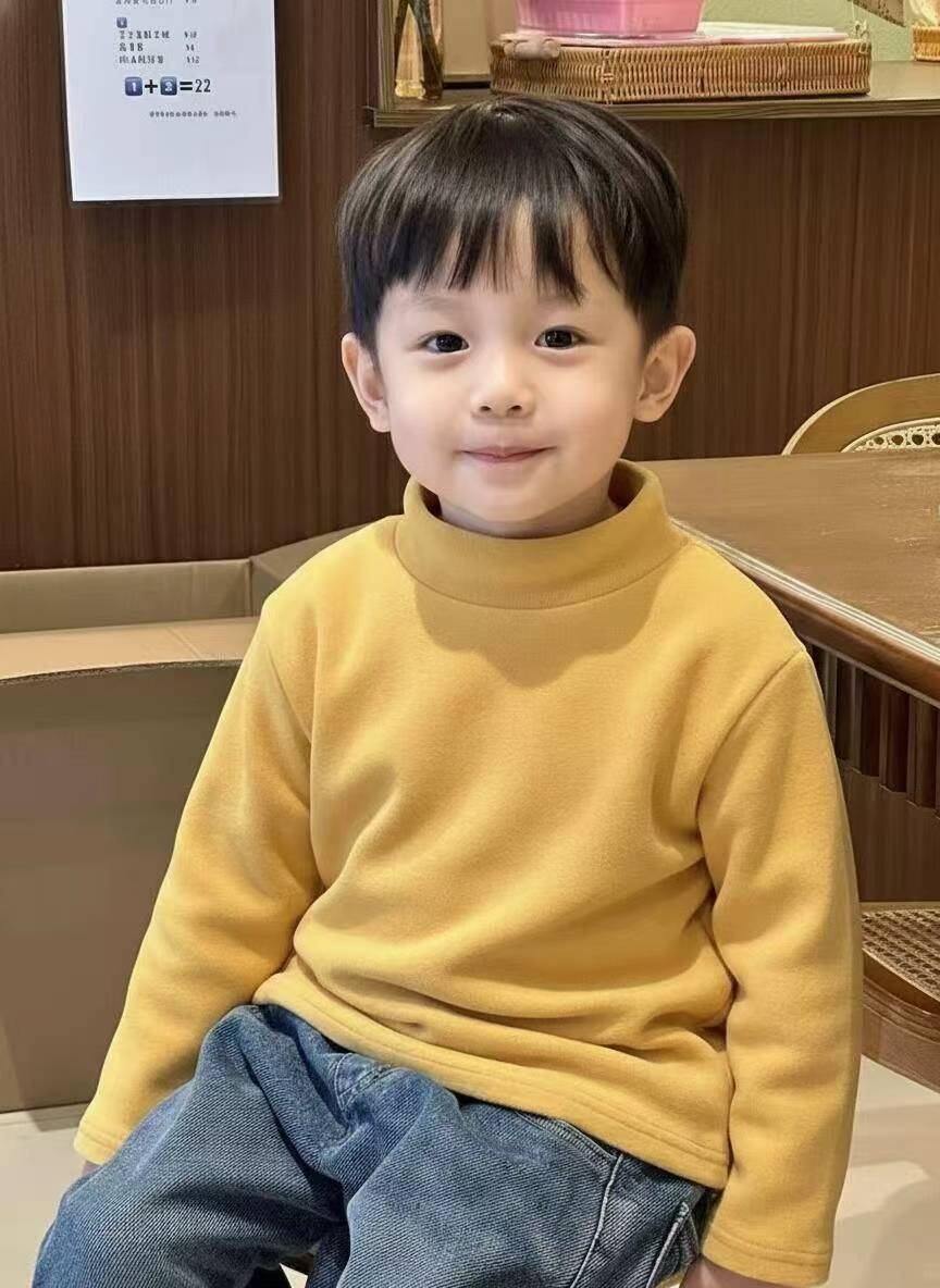 回力儿童半高领一体绒保暖打底衫合集